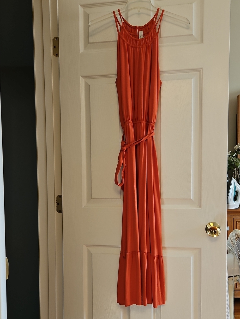 LOFT Orange Smocked Top